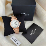 Coach Madison White Dial Rose Gold Steel Strap Watch for Women - 14502395 Authentic Buy Shop Now