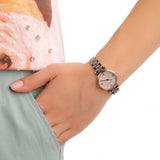 Emporio Armani Gianni T Bar Pink Dial Two Tone Steel Strap Watch For Women - AR11223 Authentic Buy Shop Now