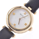 Gucci Diamantissima Mother of Pearl Dial Black Leather Strap Watch For Women - YA141505 Authentic Buy Shop Now