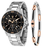 Maserati Competizione Chronograph Black Dial Silver Steel Strap Watch For Men - R8873600003 Authentic Buy Shop Now
