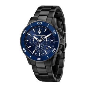 Maserati Competizione Chronograph Blue Dial Black Steel Strap Watch For Men - R8873600005 Authentic Buy Shop Now