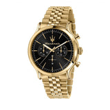 Maserati Epoca Chronograph Black Dial Gold Steel Strap Watch For Men - R8873618023 Authentic Buy Shop Now