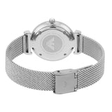 Emporio Armani Gianni T-Bar Quartz Mother of Pearl Dial Silver Mesh Bracelet Watch For Women - AR11319 Authentic Buy Shop Now