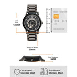 Emporio Armani Meccanico Automatic Black Dial Black Steel Strap Watch For Men - AR60010 Authentic Buy Shop Now