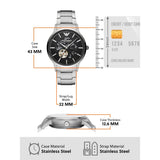 Emporio Armani Meccanico Automatic Black Dial Silver Steel Strap Watch For Men - AR60055 Authentic Buy Shop Now