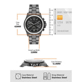 Michael Kors Everest Chronograph Black Dial Grey Steel Strap Watch For Women - MK6974 Authentic Buy Shop Now