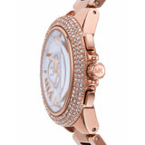 Michael Kors Camille Chronograph White Dial Rose Gold Steel Strap Watch For Women - MK6995 Authentic Buy Shop Now