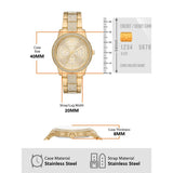 Michael Kors Tibby Multifunction Gold Dial Gold Steel Strap Watch For Women - MK7292 Authentic Buy Shop Now