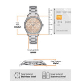 Michael Kors Layton Three Hand Pink Dial Silver Steel Strap Watch For Women - MK7298 Authentic Buy Shop Now