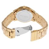 Michael Kors Runway Three Hand Green Dial Gold Steel Strap Watch For Women - MK7390 Authentic Buy Shop Now
