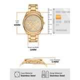 Michael Kors Janelle Chronograph Gold Dial Gold Steel Strap Watch For Men - MK8995 Authentic Buy Shop Now
