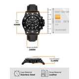 Michael Kors Everest Chronograph Black Dial Black Leather Strap Watch For Men - MK9053 Authentic Buy Shop Now