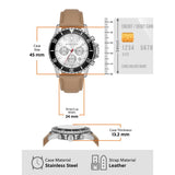 Michael Kors Everest Analog White Dial Brown Leather Strap Watch For Men - MK9092 Authentic Buy Shop Now
