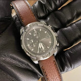 Fossil Bronson Chronograph Grey Dial Brown Leather Strap Watch for Men - FS5855 Authentic Buy Shop Now