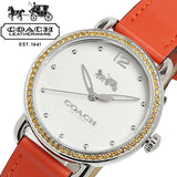 Coach Delancey White Dial Red Leather Strap Watch for Women - 14502878 Authentic Buy Shop Now