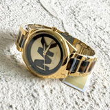 Michael Kors Janelle Three-Hand Gold Dial Two Tone Steel Strap Watch For Women - MK7136 Authentic Buy Shop Now