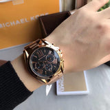 Michael Kors Bradshaw Black Dial Rose Gold Steel Strap Watch for Women - MK5854 Authentic Buy Shop Now