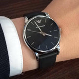 Emporio Armani Classic Quartz Black Dial Black Leather Strap Watch For Men - AR1692 Authentic Buy Shop Now