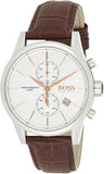 Hugo Boss Jet Chronograph Quartz Silver Dial Brown Leather Strap Watch For Men - HB1513280 Authentic Buy Shop Now