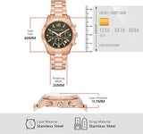 Michael Kors Berkley Chronograph Green Dial Rose Gold Steel Strap Watch For Women - MK7412 Authentic Buy Shop Now