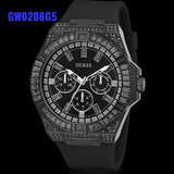 Guess Zeus Multifunction Crystals Black Dial Black Silicone Strap Watch For Men - GW0208G5 Authentic Buy Shop Now
