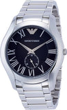 Emporio Armani Valente Quartz Black Dial Silver Steel Strap Watch For Men - AR11086 Authentic Buy Shop Now