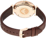 Emporio Armani Analog White Dial Brown Leather Strap Watch For Men - AR9042 Authentic Buy Shop Now