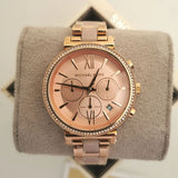 Michael Kors Sofie Chronograph Rose Gold Dial Rose Gold Steel Strap Watch For Women - MK6560 Authentic Buy Shop Now