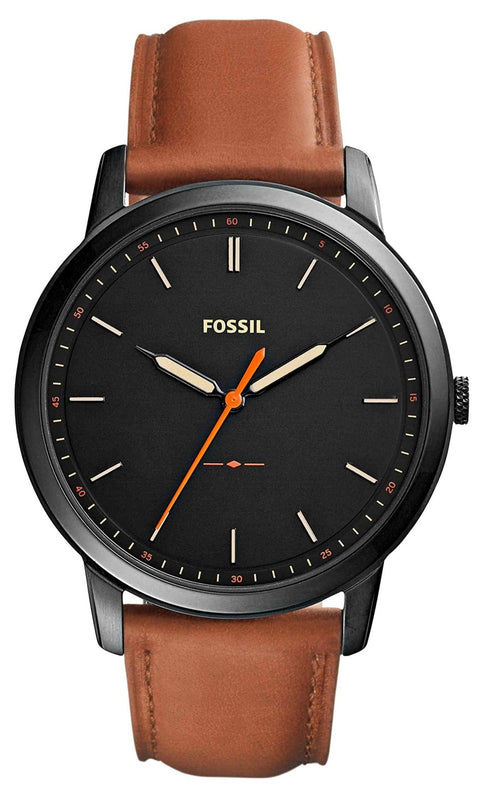 Fossil The Minimalist Black Dial Brown Leather Strap Watch for Men - FS5305 Authentic Buy Shop Now