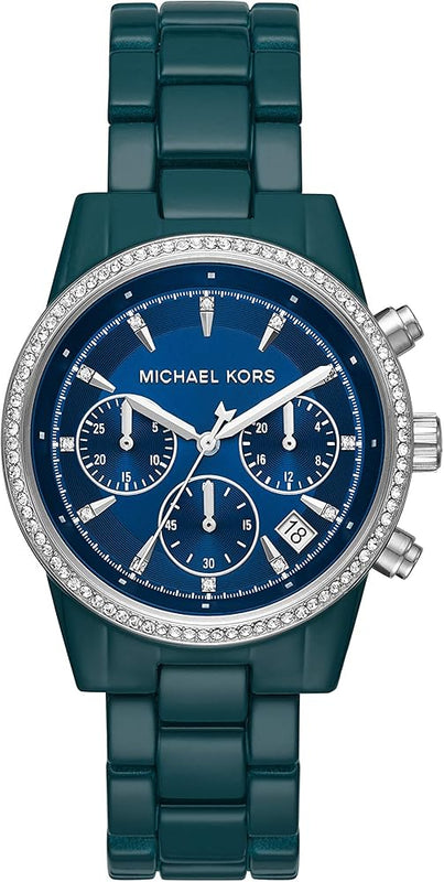 Michael Kors Bradshaw Chronograph Blue Dial Blue Steel Strap Watch For Men - MK6722 Authentic Buy Shop Now