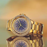 Michael Kors Camille Analog Blue Dial Gold Steel Strap Watch For Women - MK7341 Authentic Buy Shop Now