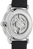 Emporio Armani Luigi Silver Skeleton Dial Black Leather Strap Watch For Men - AR1981 Authentic Buy Shop Now