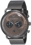 Emporio Armani Aviator Brown Dial Grey Mesh Bracelet Watch For Men - AR11141 Authentic Buy Shop Now
