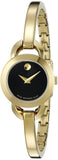 Movado Rondiro 22mm Black Dial Yellow Gold Steel Strap Watch For Women - 0606888 Authentic Buy Shop Now