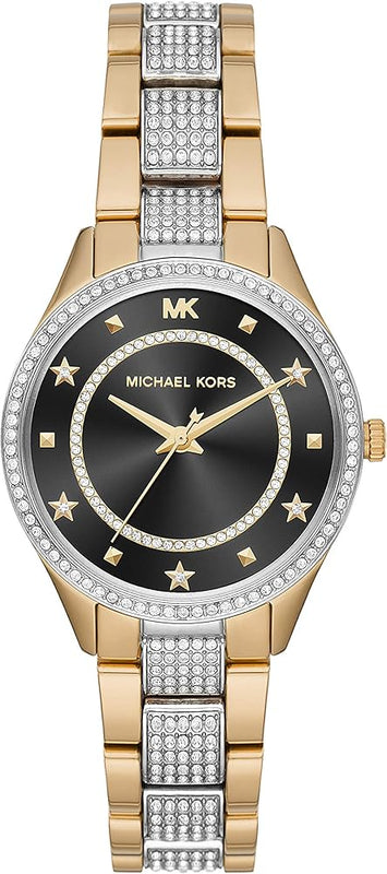 Michael Kors Lauryn Crystal Pave Black Dial Two Tone Steel Strap Watch For Women - MK4403 Authentic Buy Shop Now