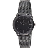 Calvin Klein Minimal Black Dial Black Mesh Bracelet Watch for Men - K3M224B1 Authentic Buy Shop Now