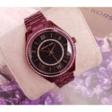 Michael Kors Lauryn Black Dial Purple Steel Strap Watch for Women - MK3724 Authentic Buy Shop Now