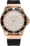Michael Kors Everest Analog Rose Gold Dial Black Silicone Strap Watch For Women - MK7358 Authentic Buy Shop Now
