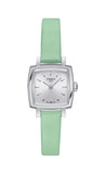 Tissot T Lady Lovely Square Silver Dial Light Green Leather Strap Watch for Women - T058.109.16.031.01 Authentic Buy Shop Now