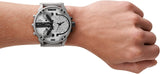 Diesel Mr. Daddy Chronograph Silver Dial Silver Steel Strap Watch For Men - DZ7421 Authentic Buy Shop Now
