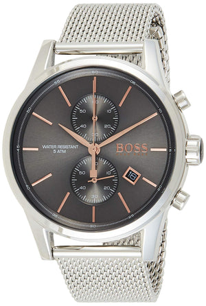 Hugo Boss Jet Chronograph Grey Dial Silver Mesh Bracelet Watch for Men - 1513440 Authentic Buy Shop Now