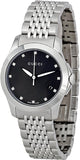 Gucci G Timeless Diamonds Black Dial Silver Steel Strap Watch For Men - YA126405 Authentic Buy Shop Now