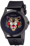 Gucci G Timeless Cat Motif Black Dial Black Leather Strap Unisex Watch - YA1264021 Authentic Buy Shop Now