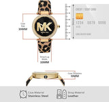 Michael Kors Parker Black Dial Cheetah Print Brown Leather Strap Watch For Women - MK4723 Authentic Buy Shop Now