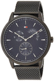 Tommy Hilfiger Brad Quartz Blue Dial Black Mesh Bracelet Watch For Men - 1710392 Authentic Buy Shop Now
