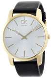 Calvin Klein City Silver Dial Black Leather Strap Watch for Men - K2G21520 Authentic Buy Shop Now