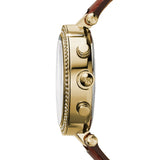 Michael Kors Parker Champagne Gold Dial Brown Leather Strap Watch for Women - MK2249 Authentic Buy Shop Now
