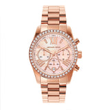 Michael Kors Lexington Chronograph Rose Gold Dial Rose Gold Steel Strap Watch for Women - MK7242 Authentic Buy Shop Now