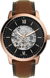Fossil Neutra Automatic Skeleton Black Dial Brown Leather Strap Watch for Men - ME3195 Authentic Buy Shop Now