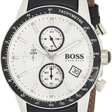 Hugo Boss Rafale Chronograph Quartz Silver Dial Black Leather Strap Watch For Men - 1513403 Authentic Buy Shop Now